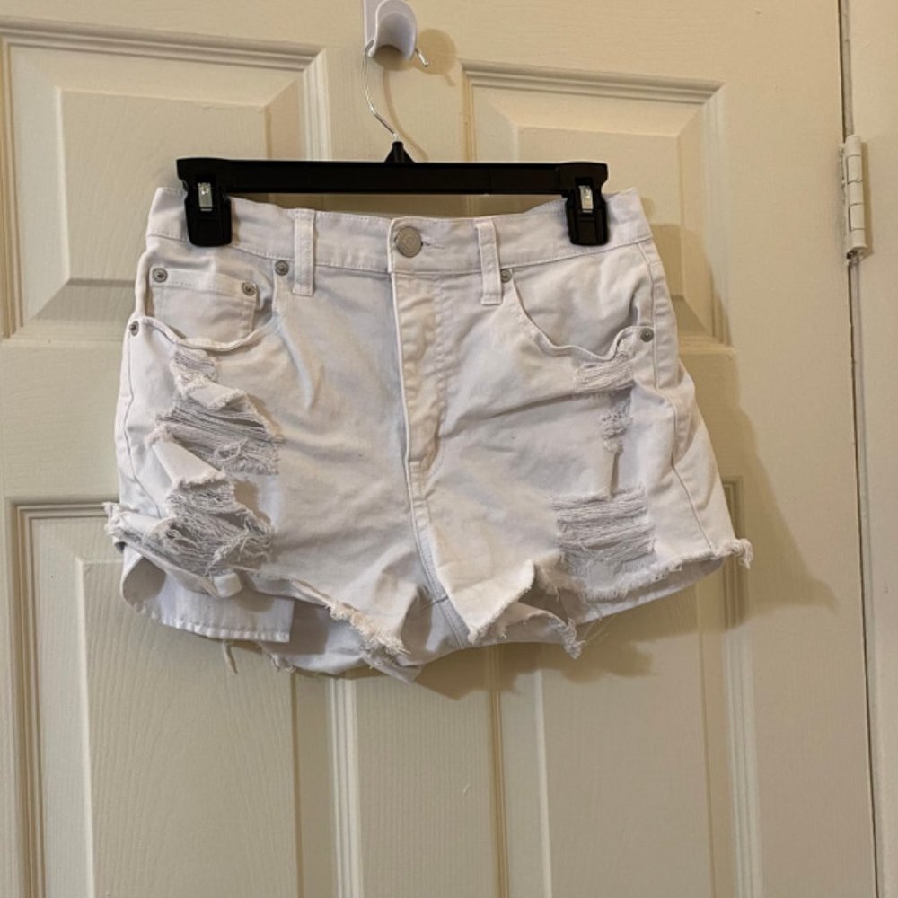 White Jean Shorts
